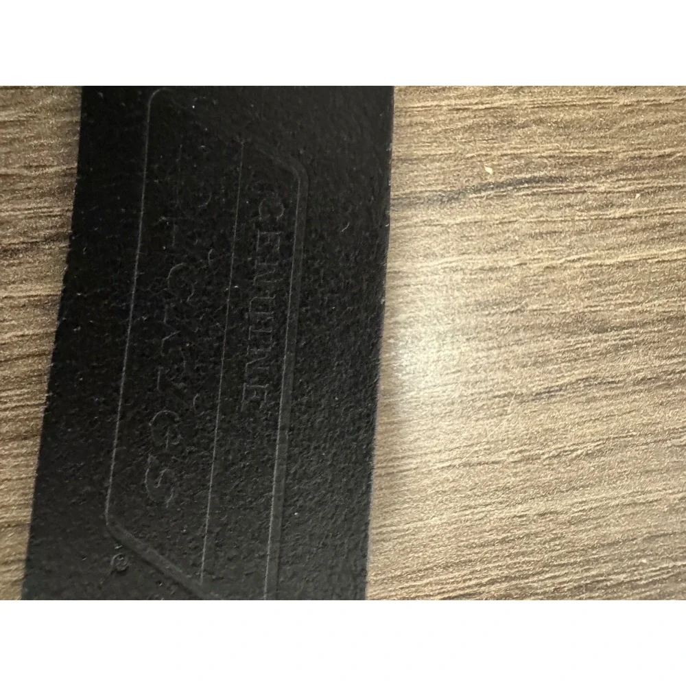 Genuine Dickies Mens Black Leather‎ Belt Silver Buckle 46-48